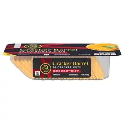 Cracker Barrel Cracker Cuts Extra Sharp Yellow Cheddar Cheese Slices, 24 ct Tray