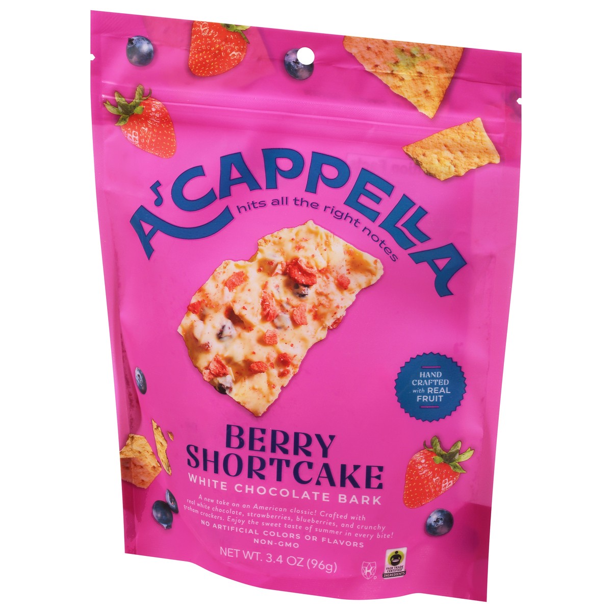 slide 4 of 9, A'Cappella Berry Shortcake White Chocolate Bark 3.4 oz, 4 oz