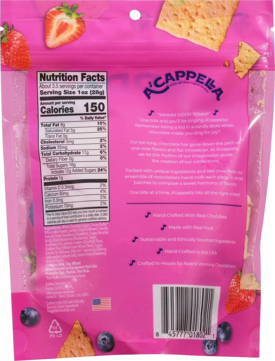 slide 9 of 9, A'Cappella Berry Shortcake White Chocolate Bark 3.4 oz, 4 oz