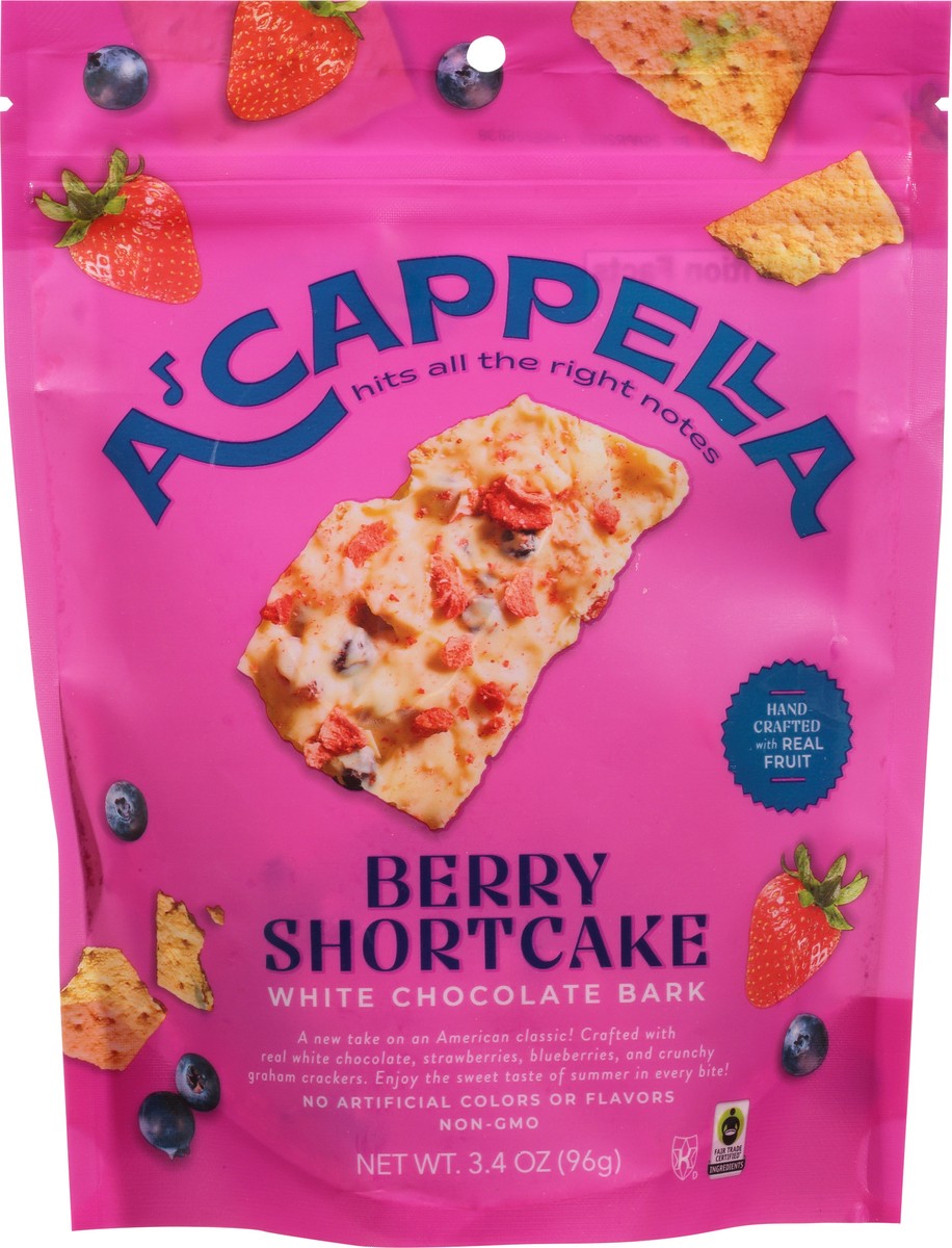 slide 7 of 9, A'Cappella Berry Shortcake White Chocolate Bark 3.4 oz, 4 oz