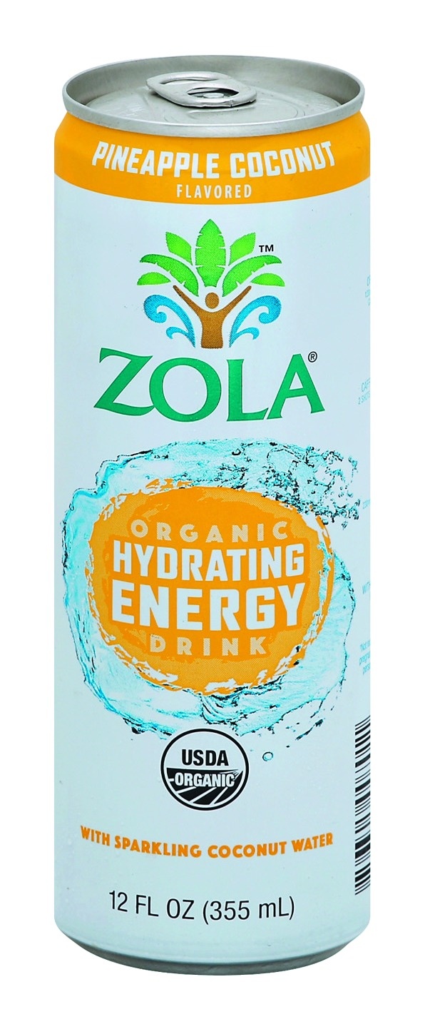 slide 1 of 1, Zola Organic Hydrating Energy Drink - Pineapple Coconut, 12 fl oz