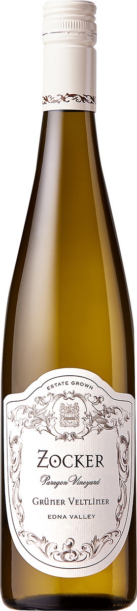 slide 2 of 2, Zocker Gruner Ventliner, Paragon Vineyard, Edna Valley, 750 ml