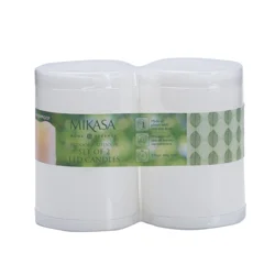 Mikasa Set of 2 4 inch x 6 inch White LED Waterproof Indoor/Outdoor Pillar