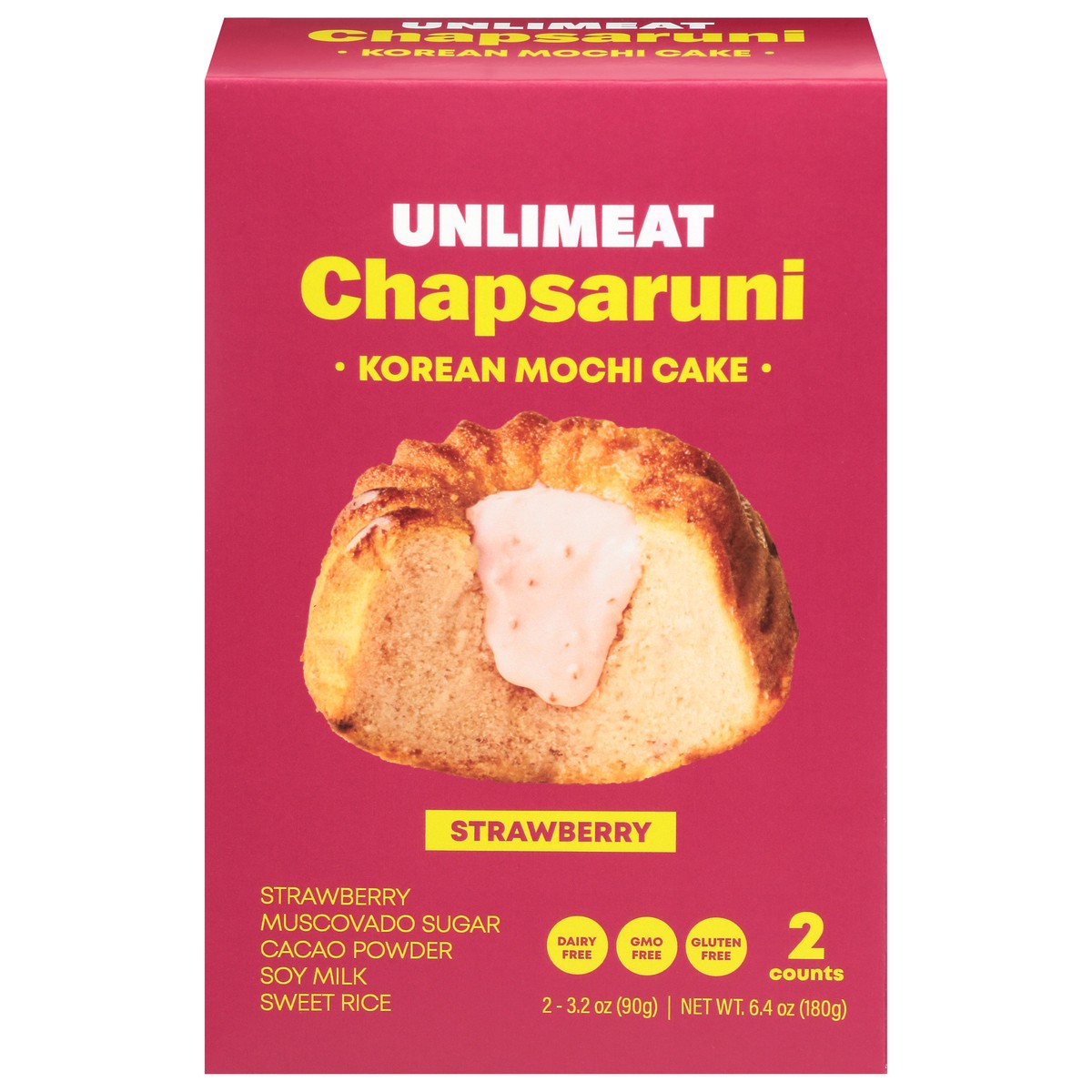 slide 1 of 12, Unlimeat Cake Chapsaruni Strawberry Mochi - 6.4 OZ, 2 ct; 6.4 oz