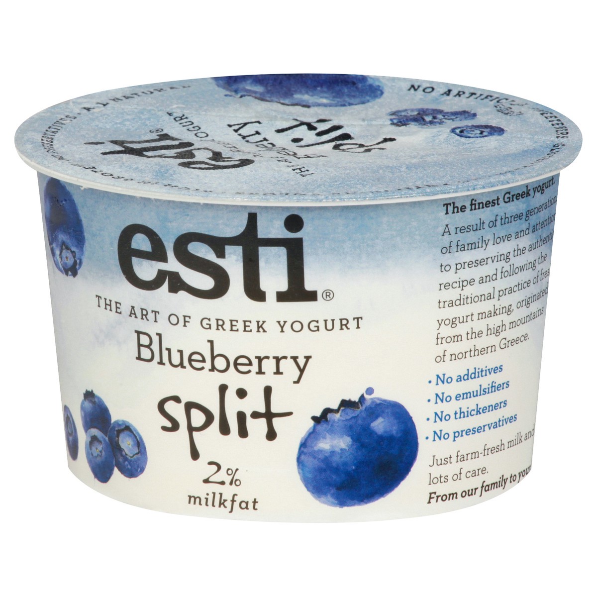 slide 8 of 13, esti Greek Blueberry Split Yogurt 5.3 oz, 5.3 oz