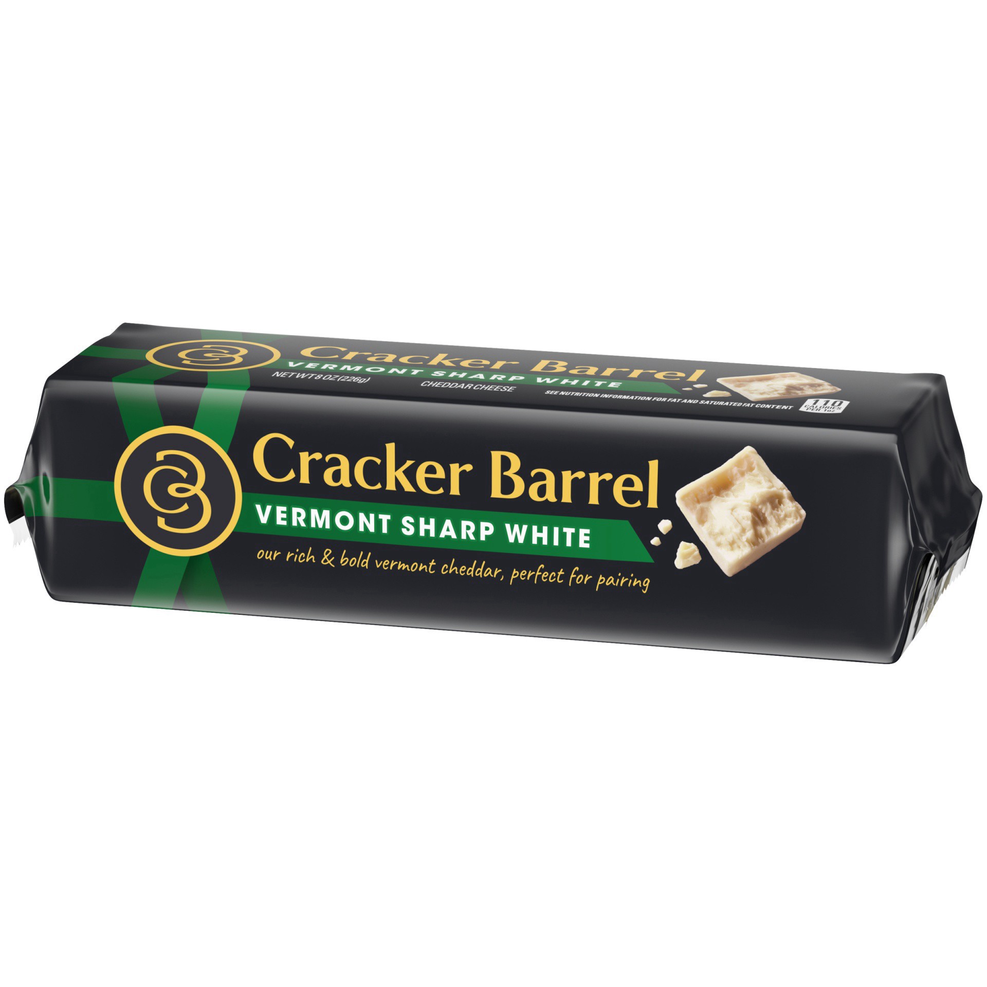 slide 10 of 22, Cracker Barrel Vermont Sharp White Cheddar Cheese Block, 8 oz