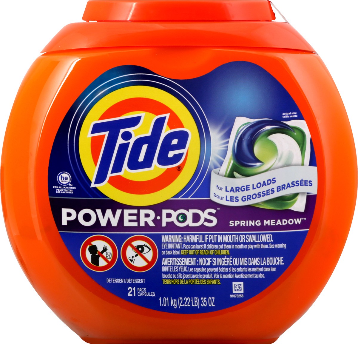 slide 12 of 12, Tide Power Pods Spring Meadow Detergent 21 ea, 21 ct