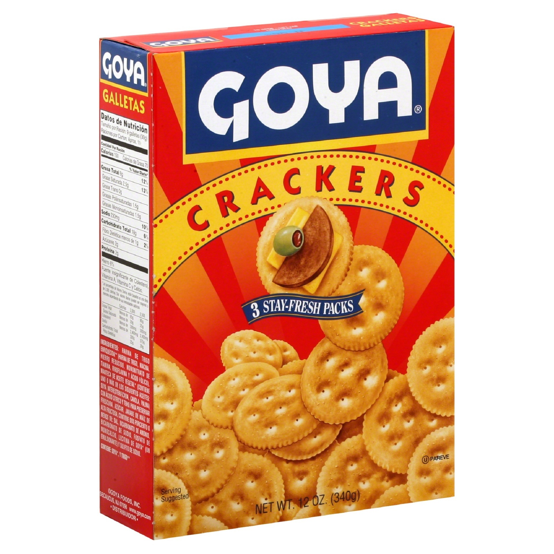 slide 1 of 1, Goya Crackers, 12 oz