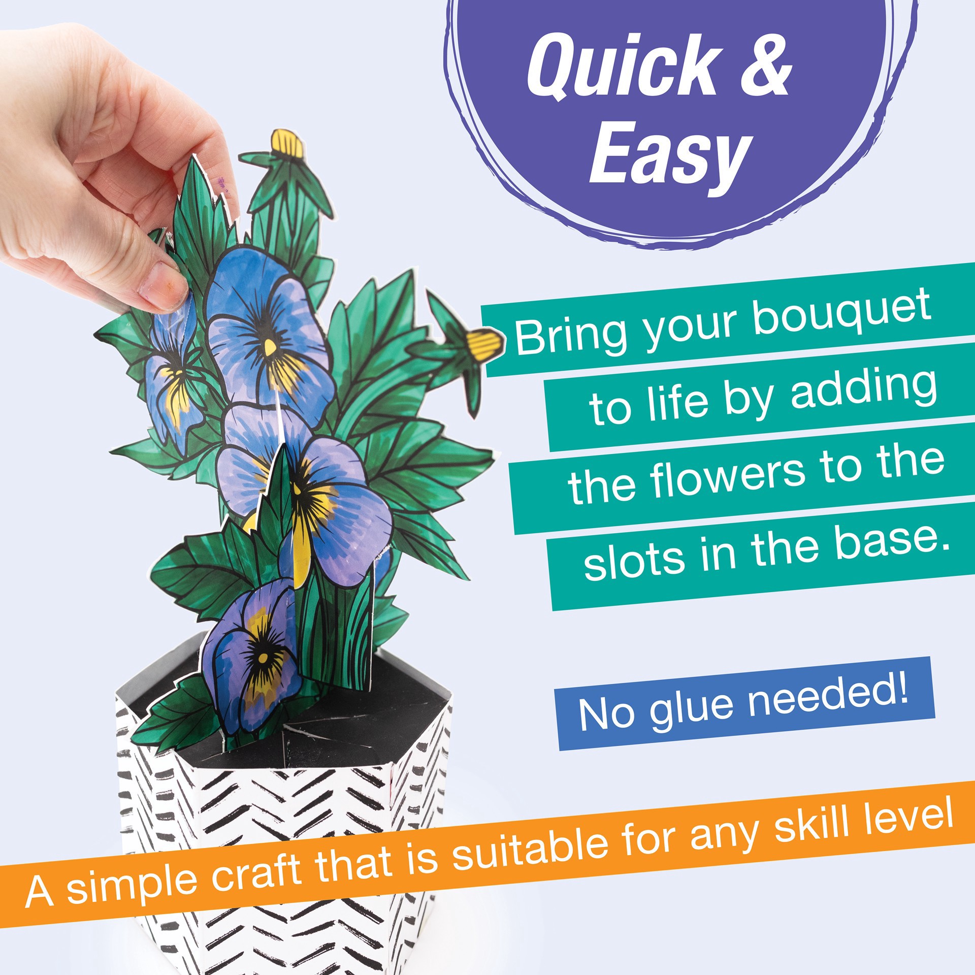 slide 2 of 8, Faber-Castell Pansies Pop Up Coloring Bouquet, 1 ct