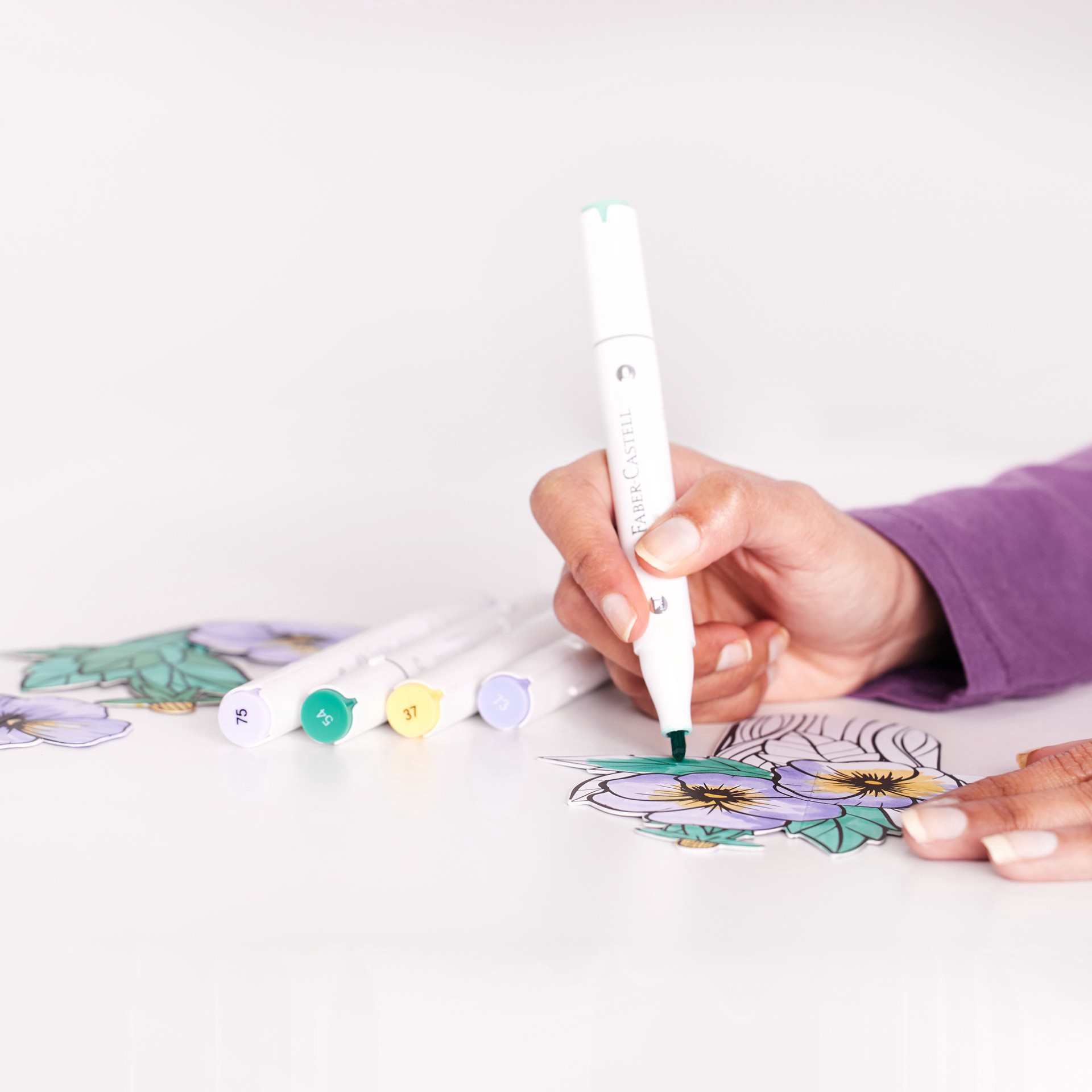 slide 8 of 8, Faber-Castell Pansies Pop Up Coloring Bouquet, 1 ct