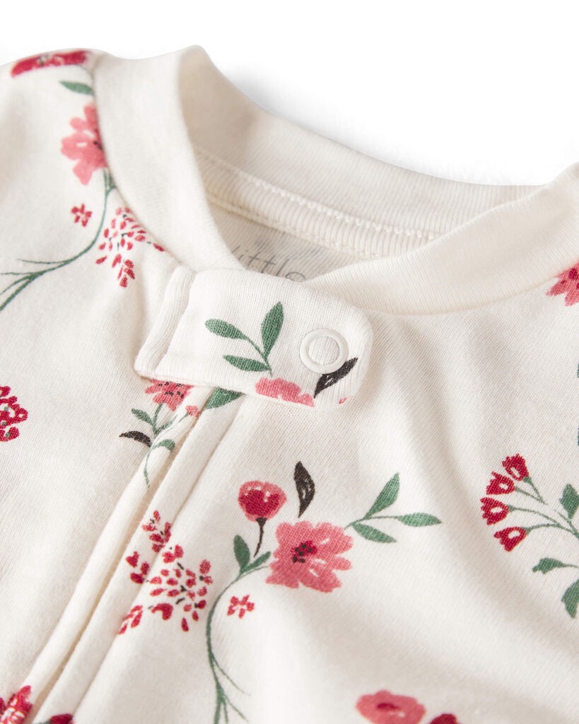 slide 3 of 4, Littleplanet Baby Organic Cotton Sleep & Play Pajamas in Rosethorn Hollow Print Rosethorn Hollow 3M, 1 ct