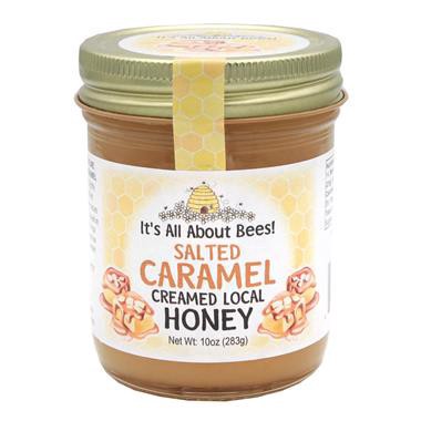 slide 1 of 1, It's All About Bees! Salted Caramel Creamed Local Honey, 10 oz