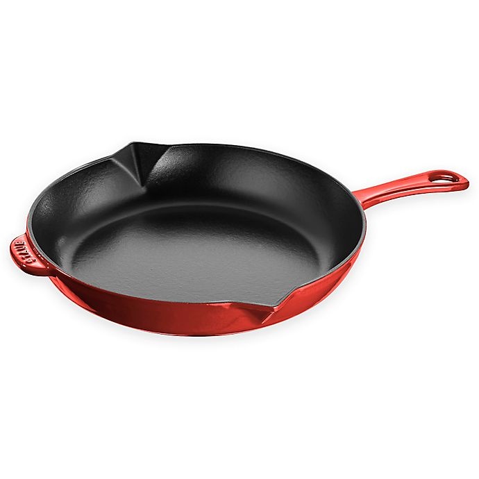 slide 1 of 1, Staub Cast Iron Fry Pan - Cherry, 12 in