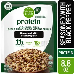 Simple Truth Protein Black Pepper Lentils Brown Rice and Ancient Grains Whole Grain Blend - 8.8 oz