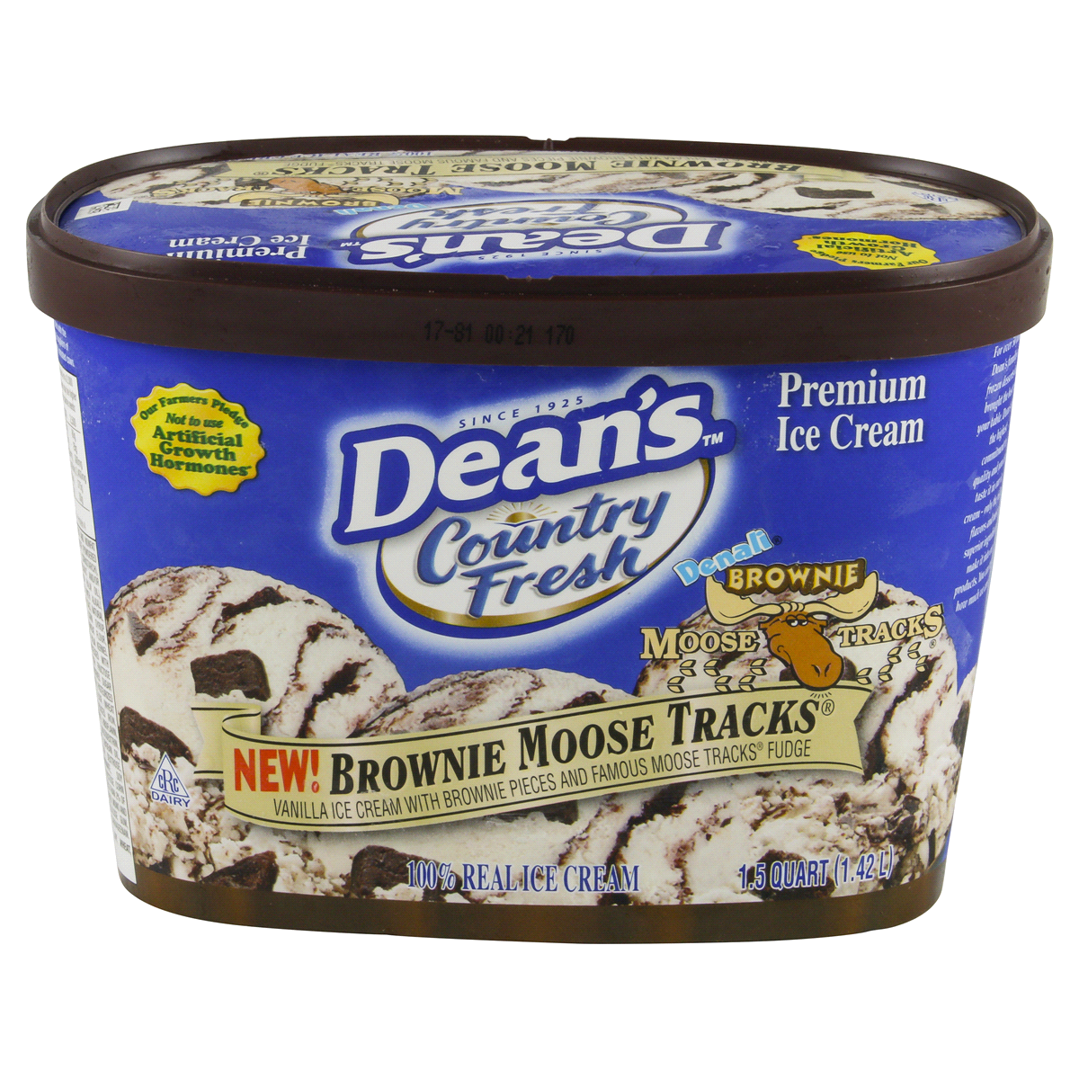 slide 2 of 4, Dean's Ice Cream Brownie Moose Tracks, 48 fl oz