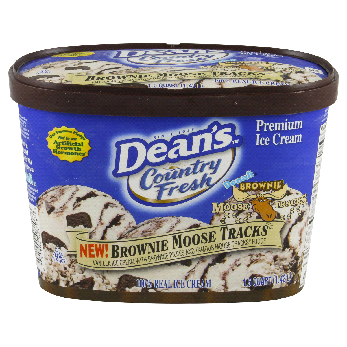 slide 1 of 1, Dean's Brownie Moose Track Ice Cream, 48 oz