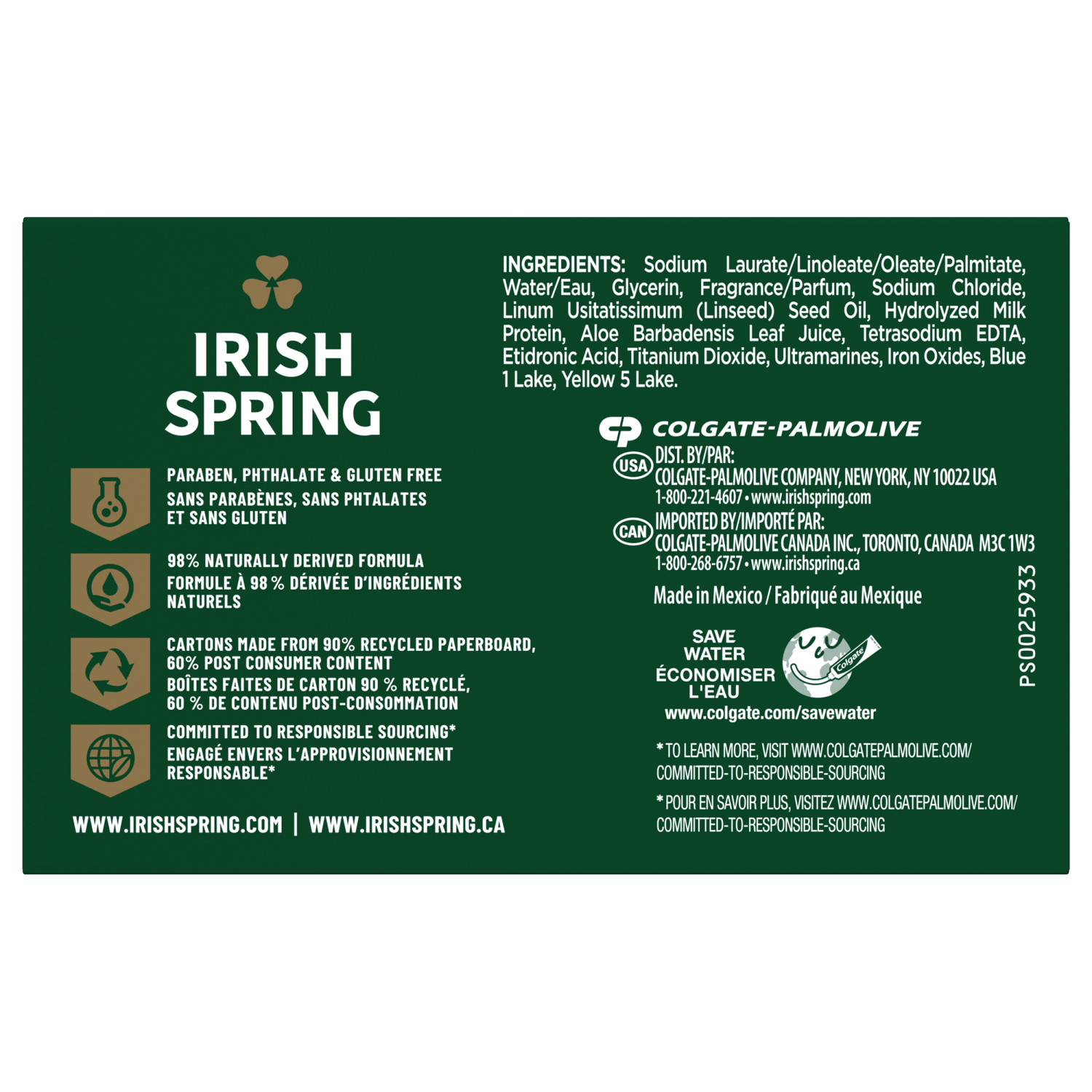 slide 2 of 8, Irish Spring Aloe Mist Deodorant Bar Soap for Men, 12 Hour Fresh Deodorant Soap, 3.7 Oz. Bar (6 Pk.), 6 ct