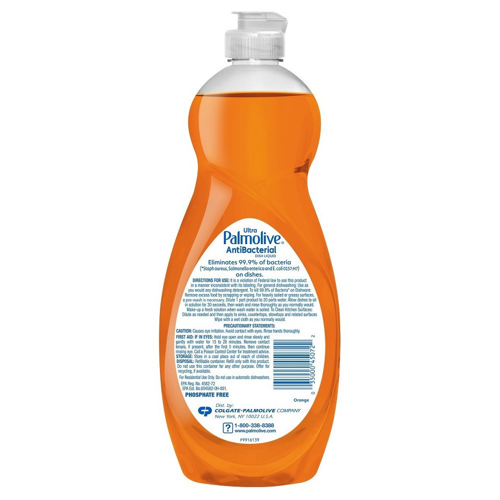 slide 4 of 5, Palmolive Ultra Antibacterial Orange Liquid Dish Soap, 32.5 fl oz