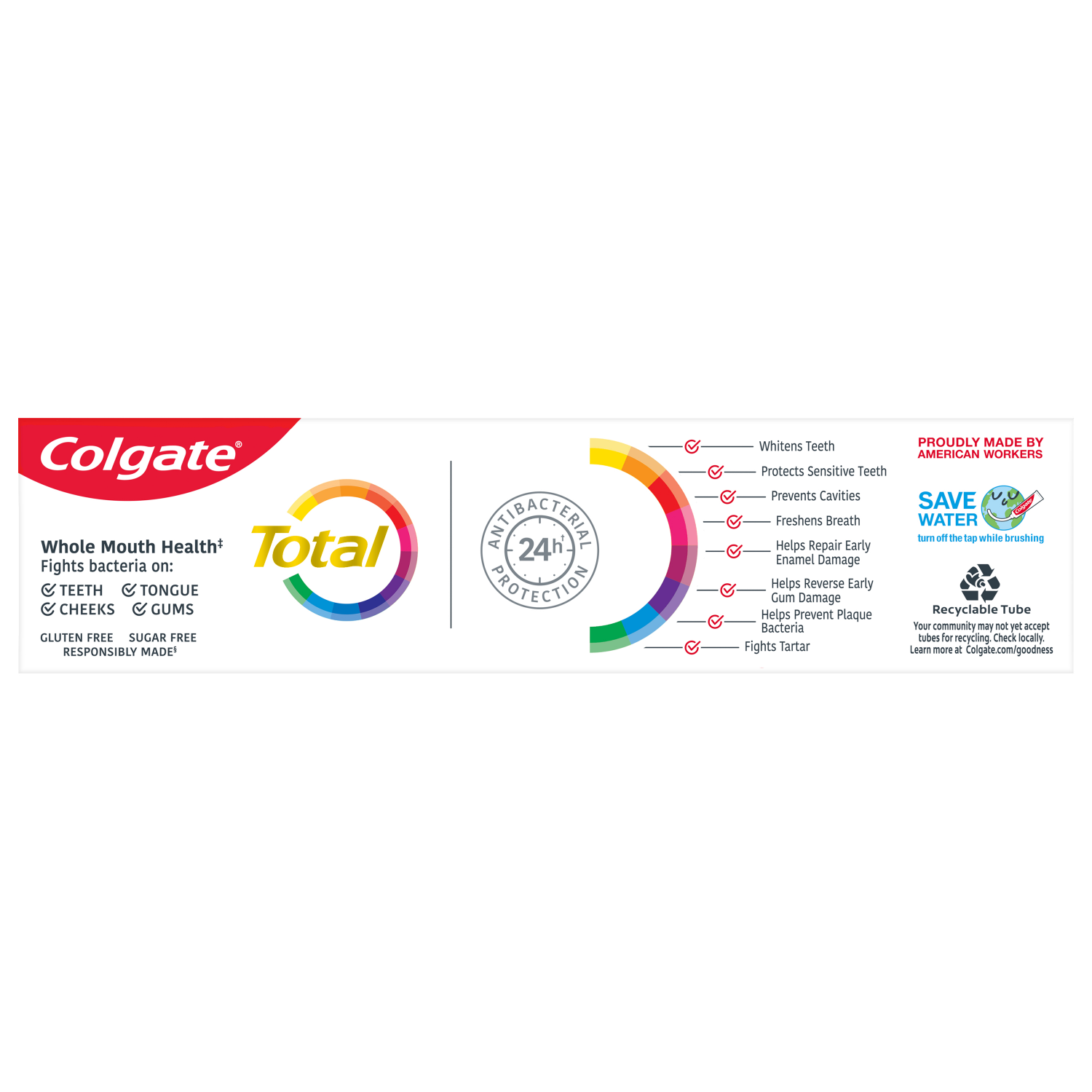 slide 4 of 4, Colgate Total Active Prevention Whitening Toothpaste, Mint, 3.3 Oz., 3.3 oz