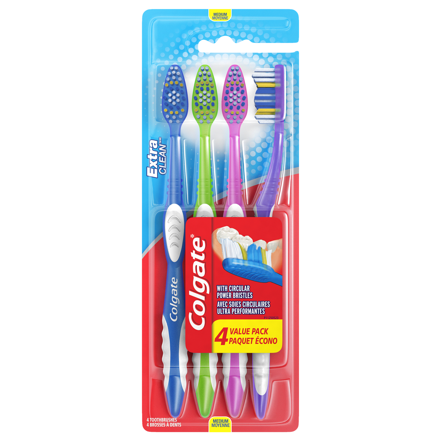 slide 1 of 2, Colgate Extra Clean Full Head Toothbrush, Medium - 4 Count (3 Pack), 4 ct