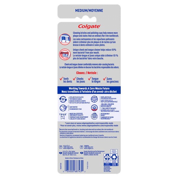 slide 17 of 29, Colgate 360 Whole mouth Clean Medium toothbrush for adults, 4pk, 4 ct