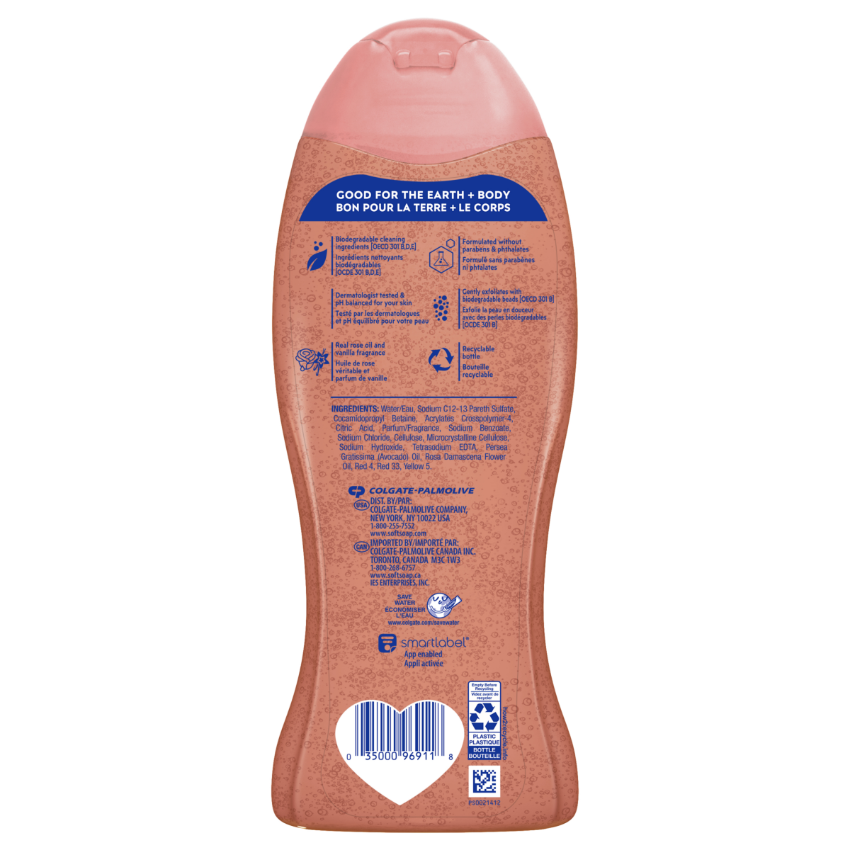 slide 2 of 2, Softsoap Exfoliating Body Wash, Lustrous Glow Pink Rose & Vanilla - 20 Fl. Oz., 20 fl oz