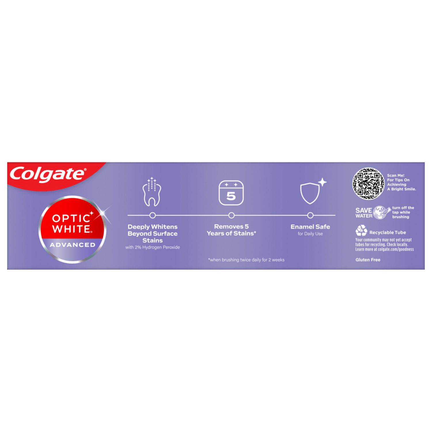 slide 2 of 7, Colgate Optic White Advanced Teeth Whitening Toothpaste, Sparkling White, 4.5 Oz, 4.5 oz