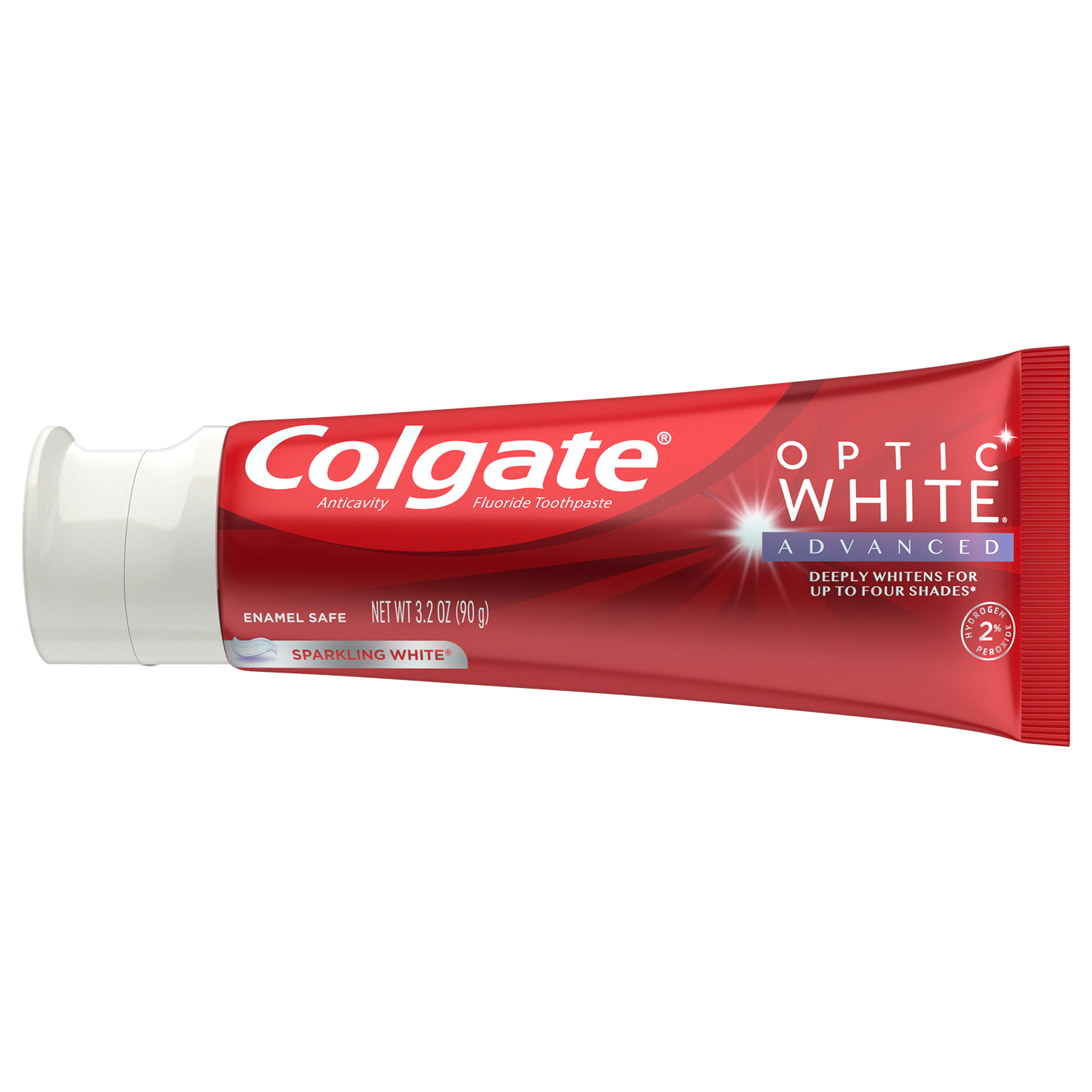 slide 4 of 4, Colgate Optic White Advanced Hydrogen Peroxide Toothpaste Pk., Sparkling White, 3 ct