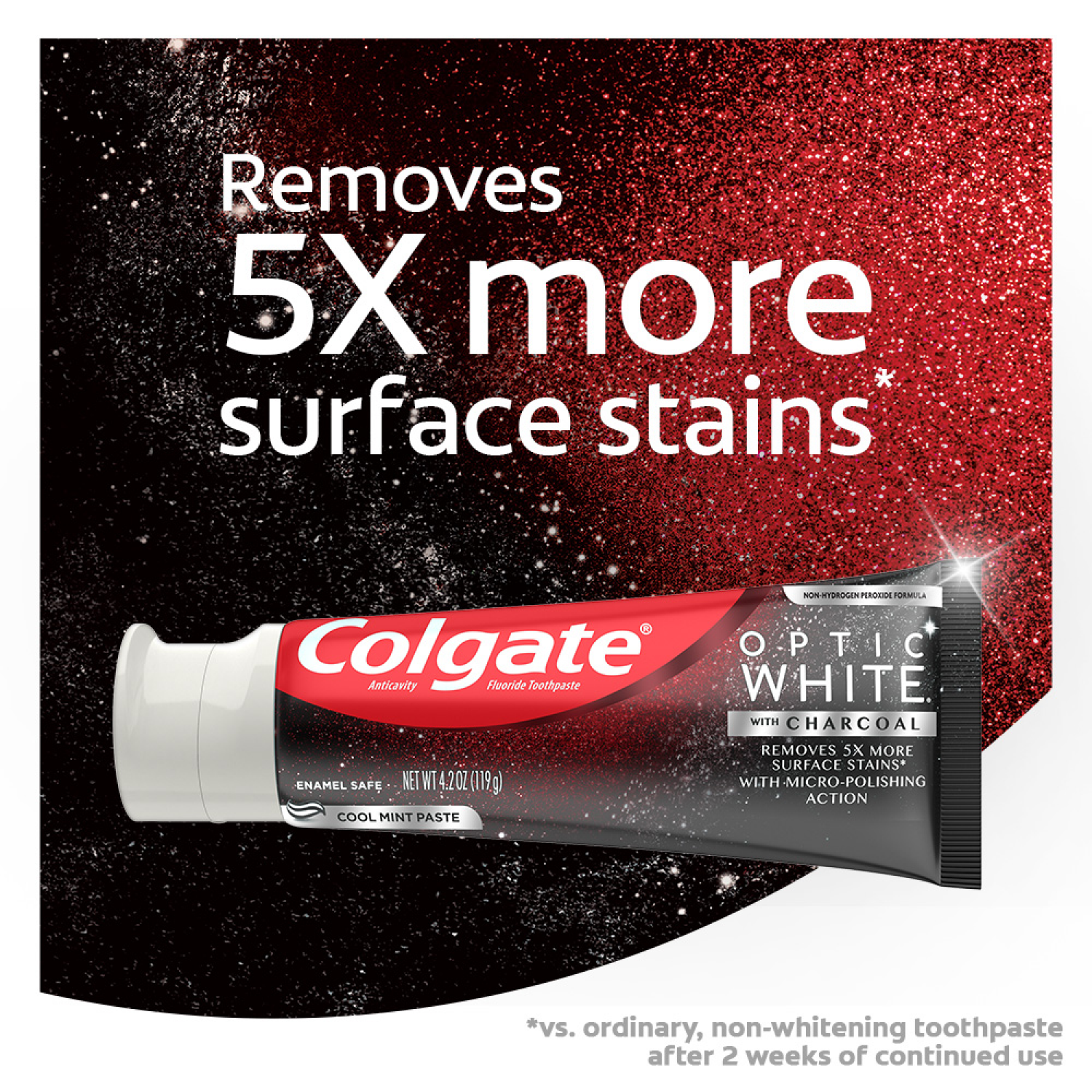 slide 2 of 5, Colgate Optic White with Charcoal Toothpaste\, Cool Mint\, 4.2 Oz, 4.2 oz