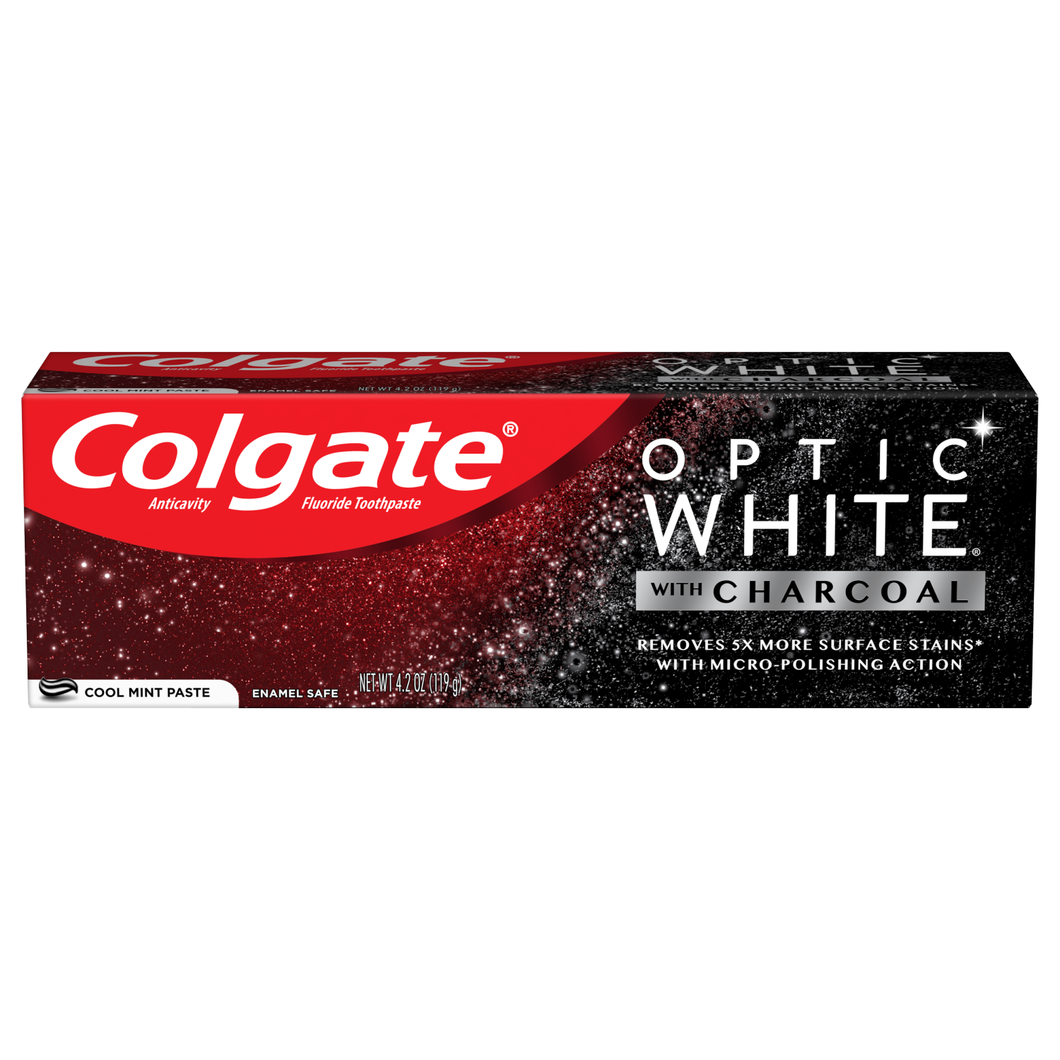 slide 1 of 5, Colgate Optic White with Charcoal Toothpaste\, Cool Mint\, 4.2 Oz, 4.2 oz