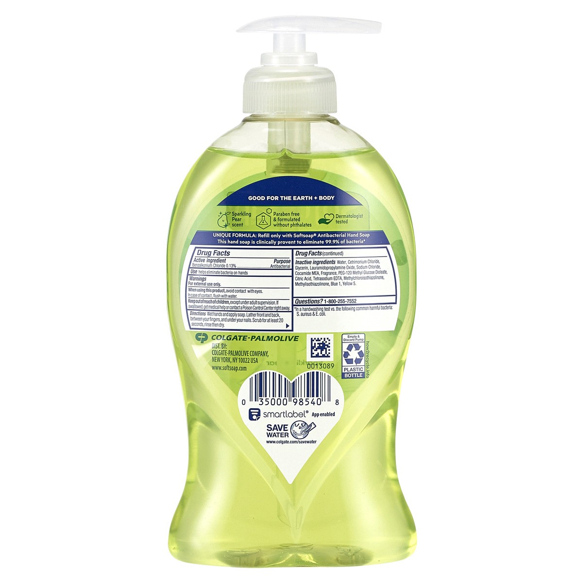 slide 2 of 2, Softsoap Antibacterial Liquid Hand Soap Pump, Gentle Clean, Sparkling Pear - 11.25 Fl. Oz., 11.25 fl oz