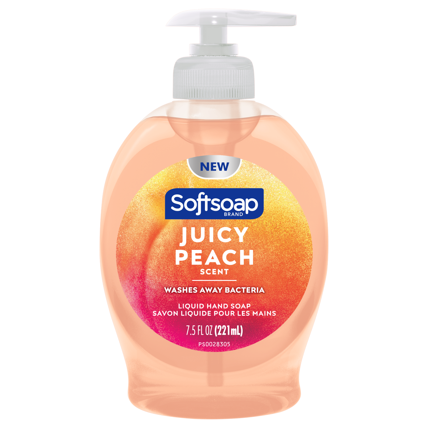 slide 1 of 3, Softsoap Juicy Peach Liquid Hand Soap, Kitchen and Bathroom Hand Soap, Rich Fruity Scent, 7.5 fl Oz., 7.50 fl oz