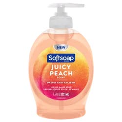 Softsoap Juicy Peach Liquid Hand Soap, Kitchen and Bathroom Hand Soap, Rich Fruity Scent, 7.5 fl Oz.