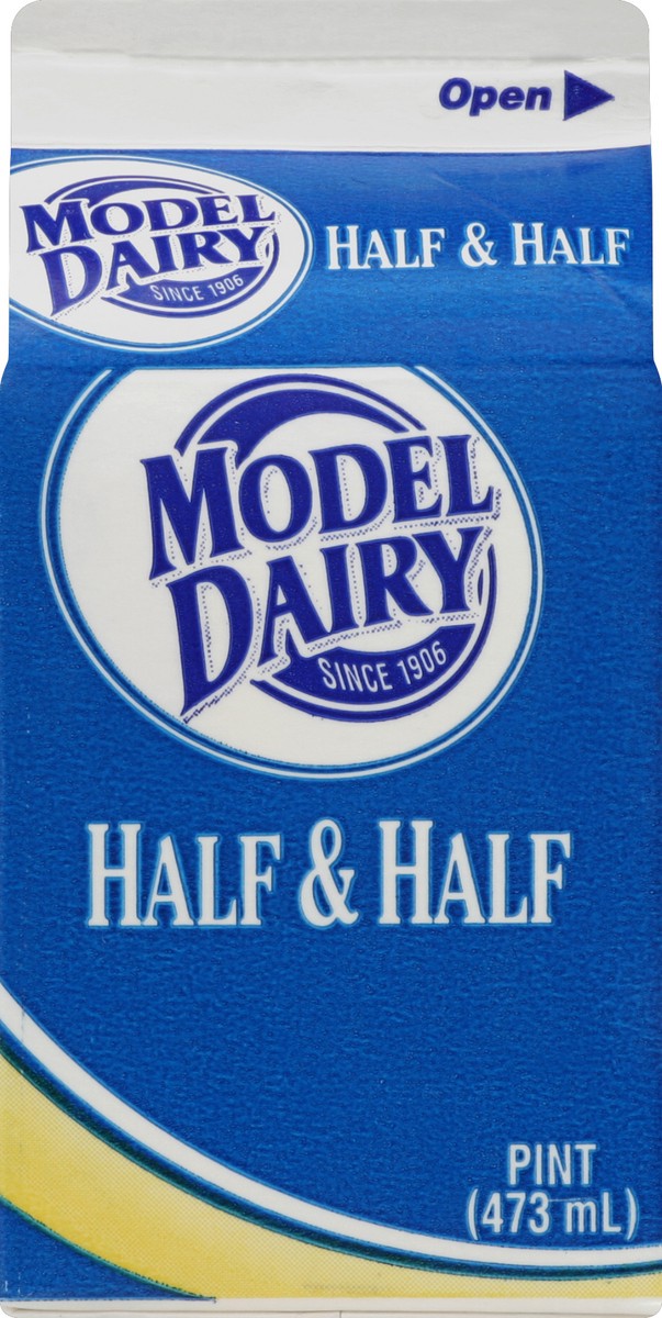 slide 1 of 4, Model Dairy Half & Half 1 pt, 1 pint