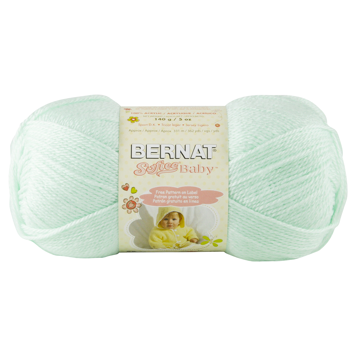 slide 1 of 4, Bernat Softee Baby Yarn, Mint, 5 oz