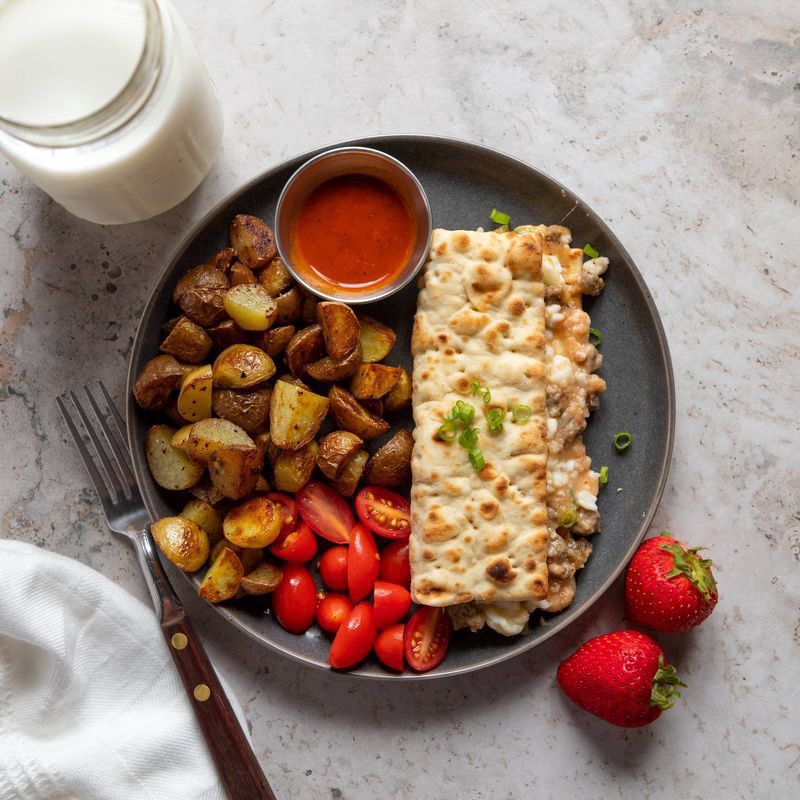 slide 2 of 5, Good Food Made Simple Frozen Turkey Sausage Flatbread Breakfast Sandwich - 4.4oz, 4.4 oz