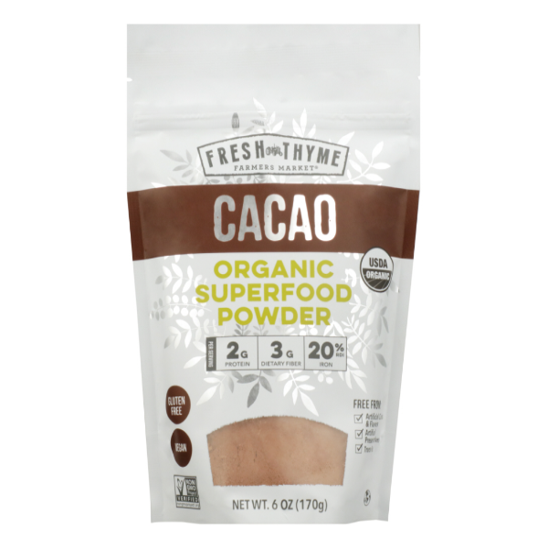 slide 1 of 1, Fresh Thyme Organic Cacao Powder Superfood, 6 oz