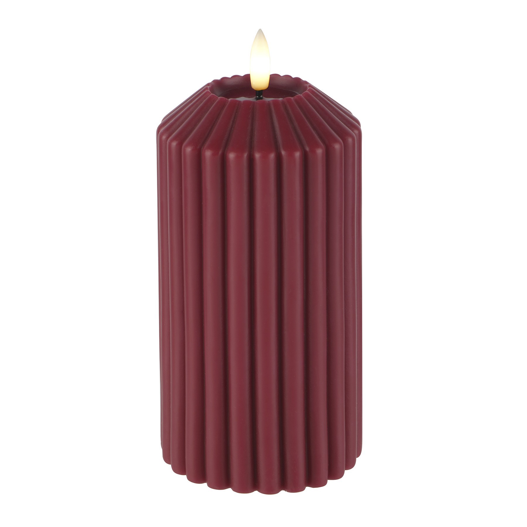 slide 2 of 2, 6" Ribbed Wax Led Pillar Candle By Ashland, 6 in x 3 in