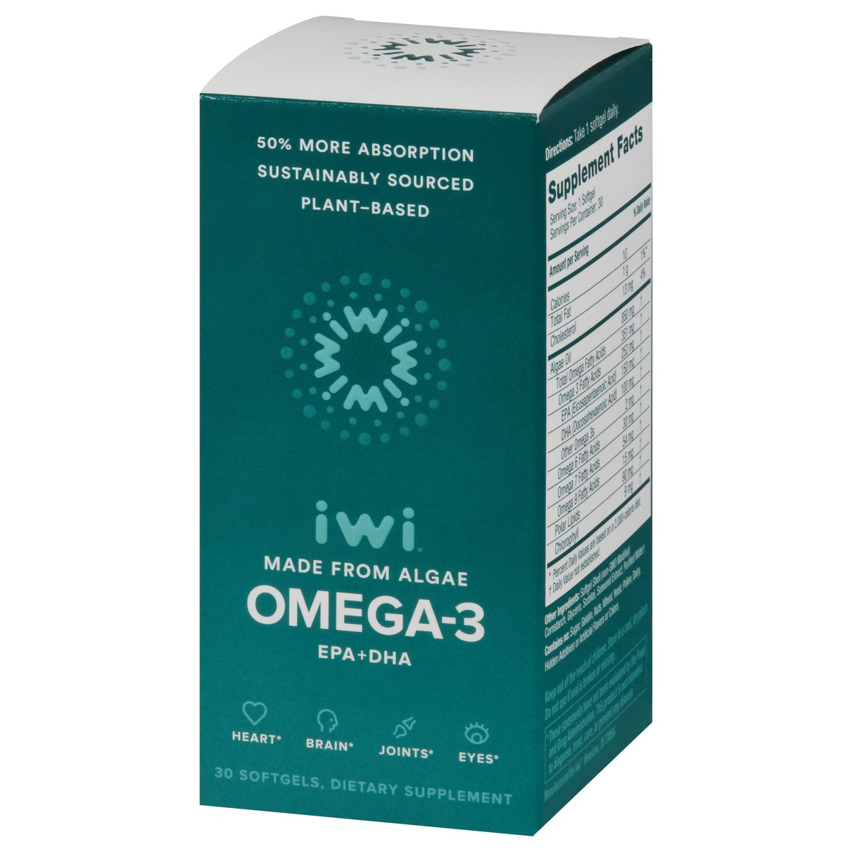 slide 3 of 9, iWi Omega-3 30 Softgels, 30 ct