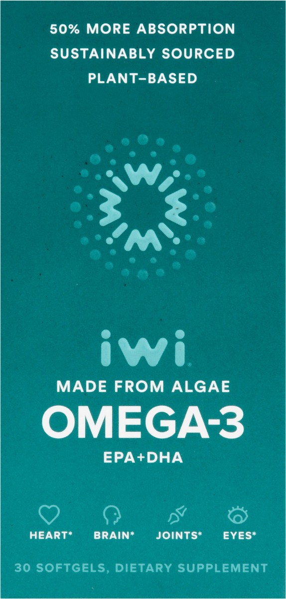 slide 9 of 9, iWi Omega-3 30 Softgels, 30 ct