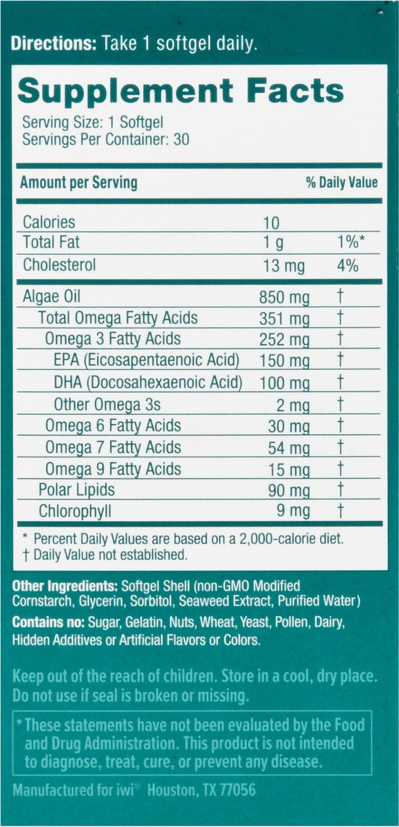 slide 4 of 9, iWi Omega-3 30 Softgels, 30 ct