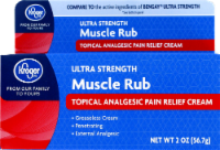 slide 1 of 1, Kroger Ultra Strength Muscle Rub Pain Relief Cream, 2 oz