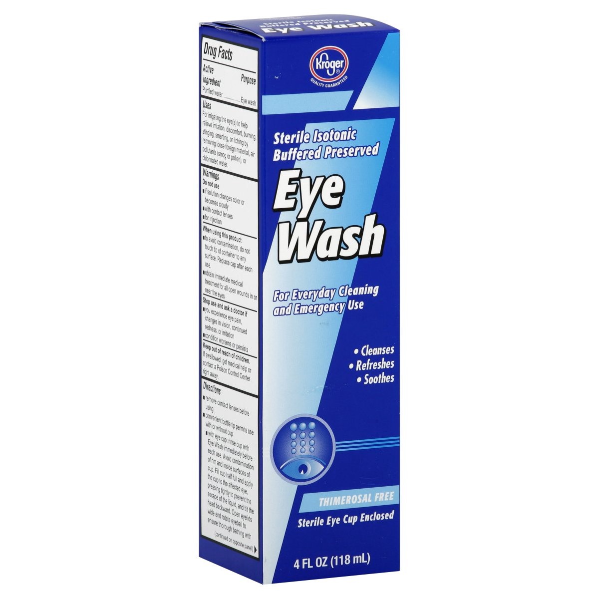 slide 1 of 1, Kroger Sterile Eye Wash, 4 fl oz