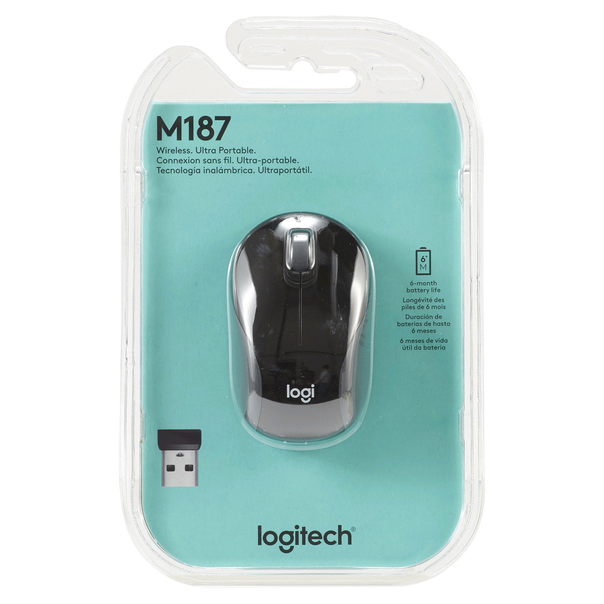 slide 1 of 5, Logitech Wireless Mini Mouse M187, Black, 1 ct