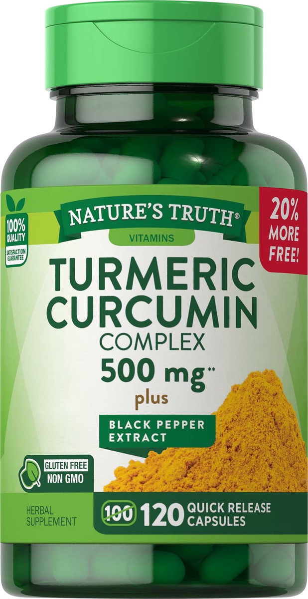 slide 3 of 5, Nature's Truth Turmeric Complex 500 mg plus Black Pepper Extract, 120 ct