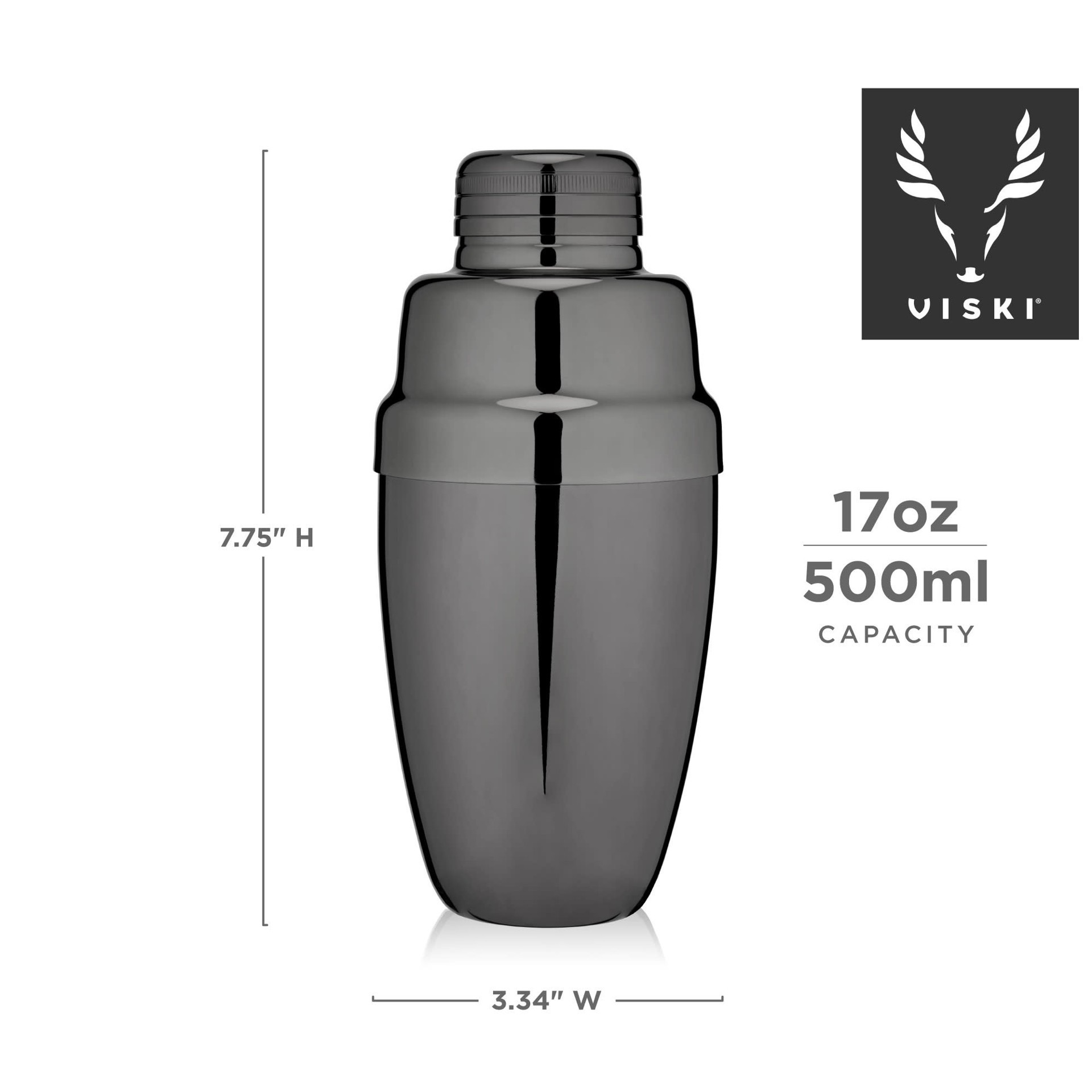 slide 3 of 5, Viski 500 ml Heavyweight Gunmetal Black Plated Cocktail Shaker 1 ea, 1 cnt