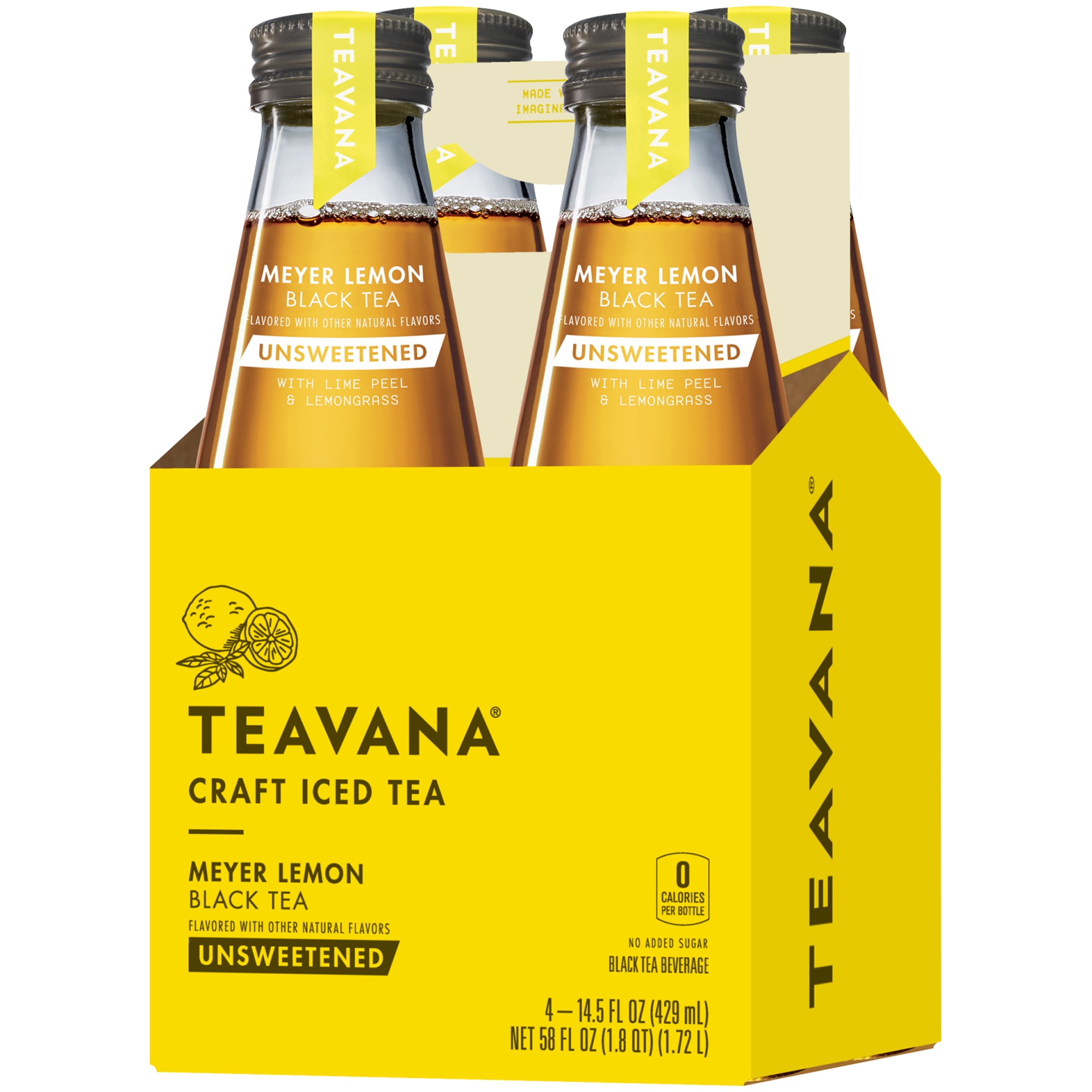 slide 3 of 3, Teavana Meyer Lemon Unsweetened Iced Black Tea, 4 ct; 14.5 fl oz