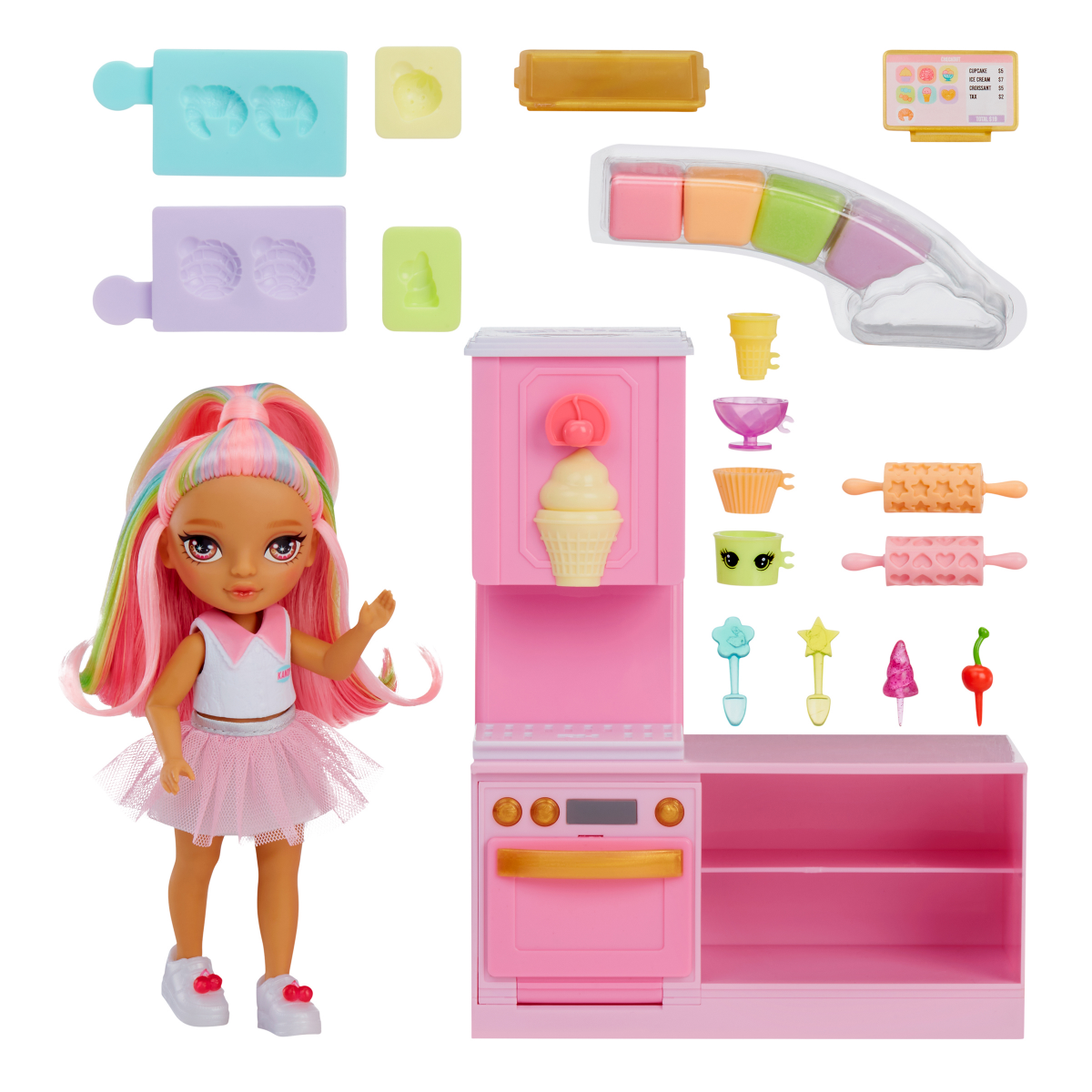 slide 5 of 6, Rainbow High Littles Dessert Shop Playset + Small Doll, Make Ice Cream and Sweets, 1 ct