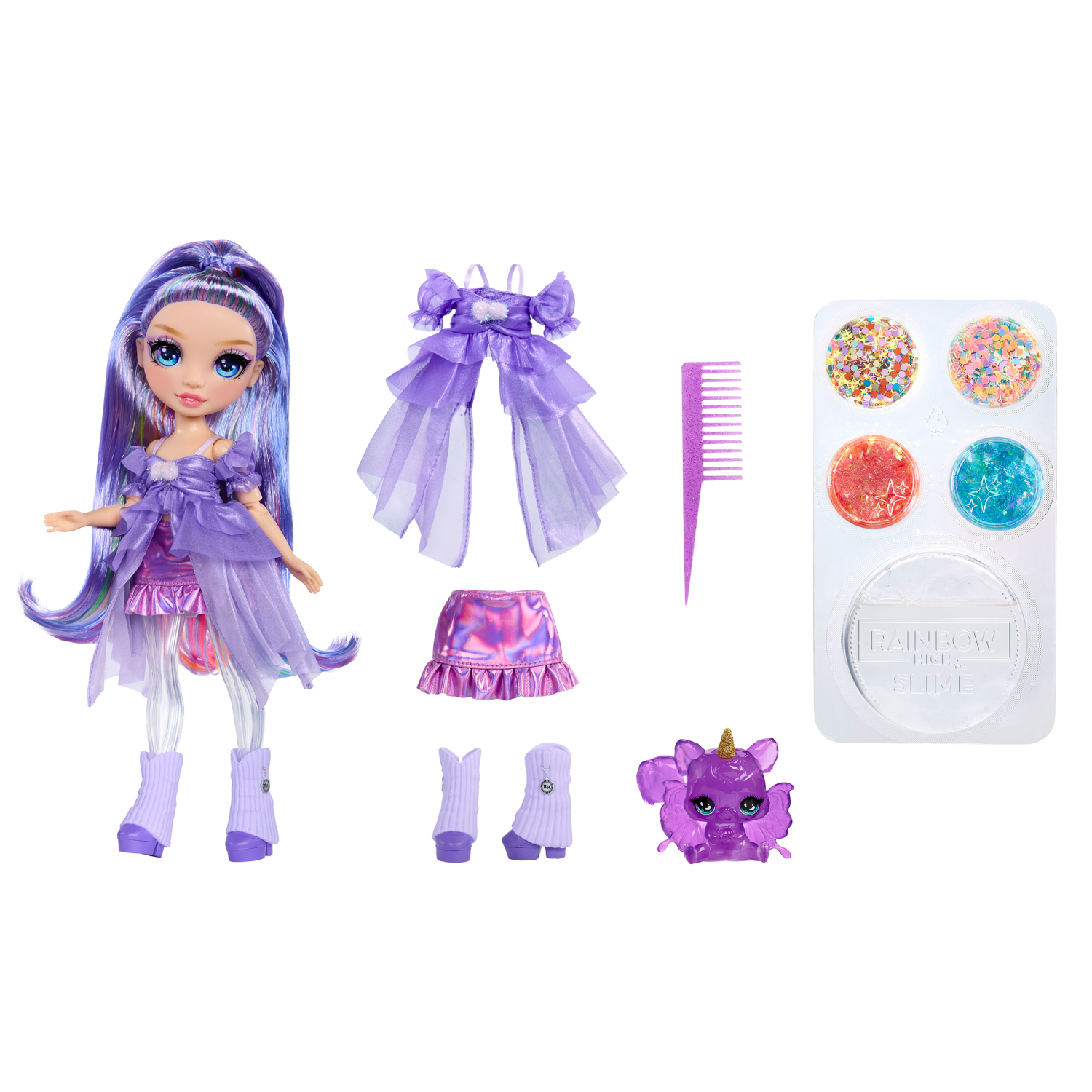 slide 3 of 6, Rainbow High Rainbow Shimmers with Slime Fashion Doll - Assortment 1, 1 ct