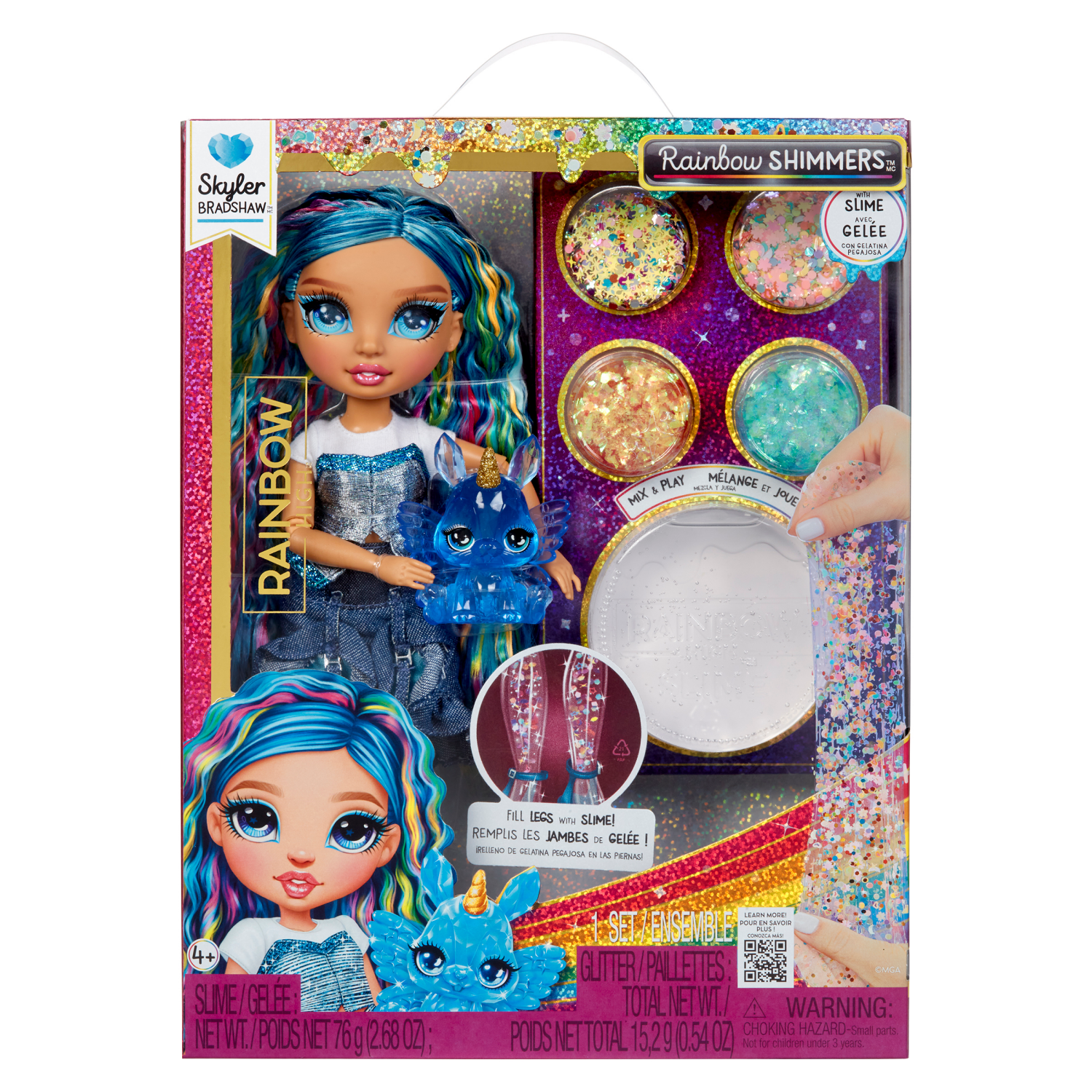 slide 4 of 6, Rainbow High Rainbow Shimmers with Slime Fashion Doll - Assortment 1, 1 ct